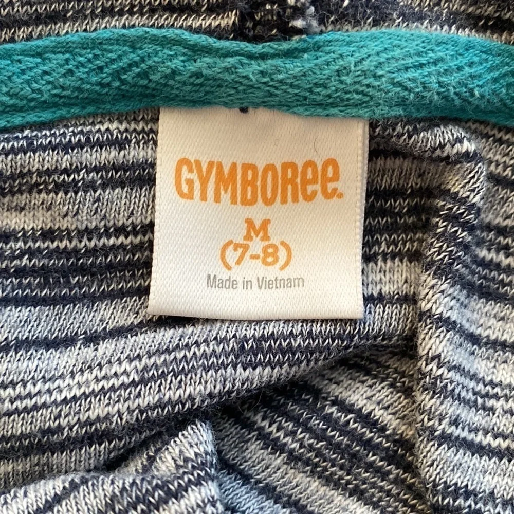 Gymboree hooded pullover shirt long sleeve 3 button front size medium 7-8